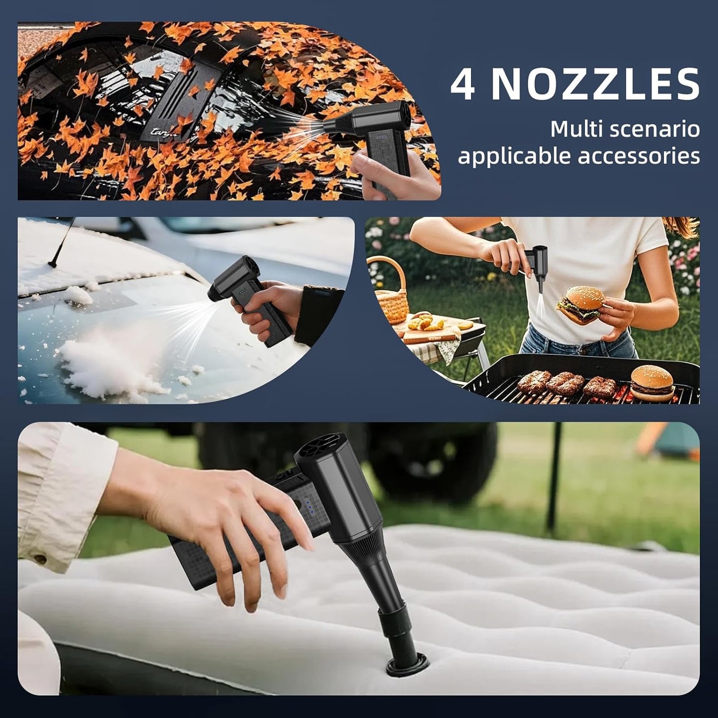 Cordless Compressed Air Duster 150000RPM Super Power Electric Air Duster 3 Gear Adjustable Mini Handheld Blower for Computer Keyboard Outdoor House and Car Cleaning  (Black)